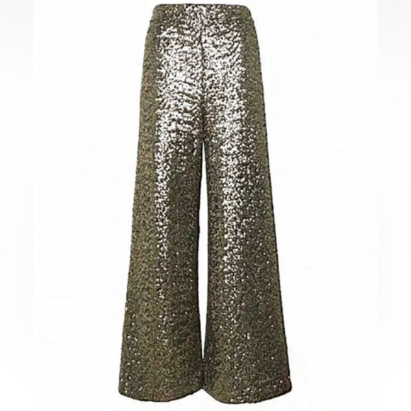 NEW Banana Republic | High-Rise Wide Leg Sequin Pants - Picture 1 of 13